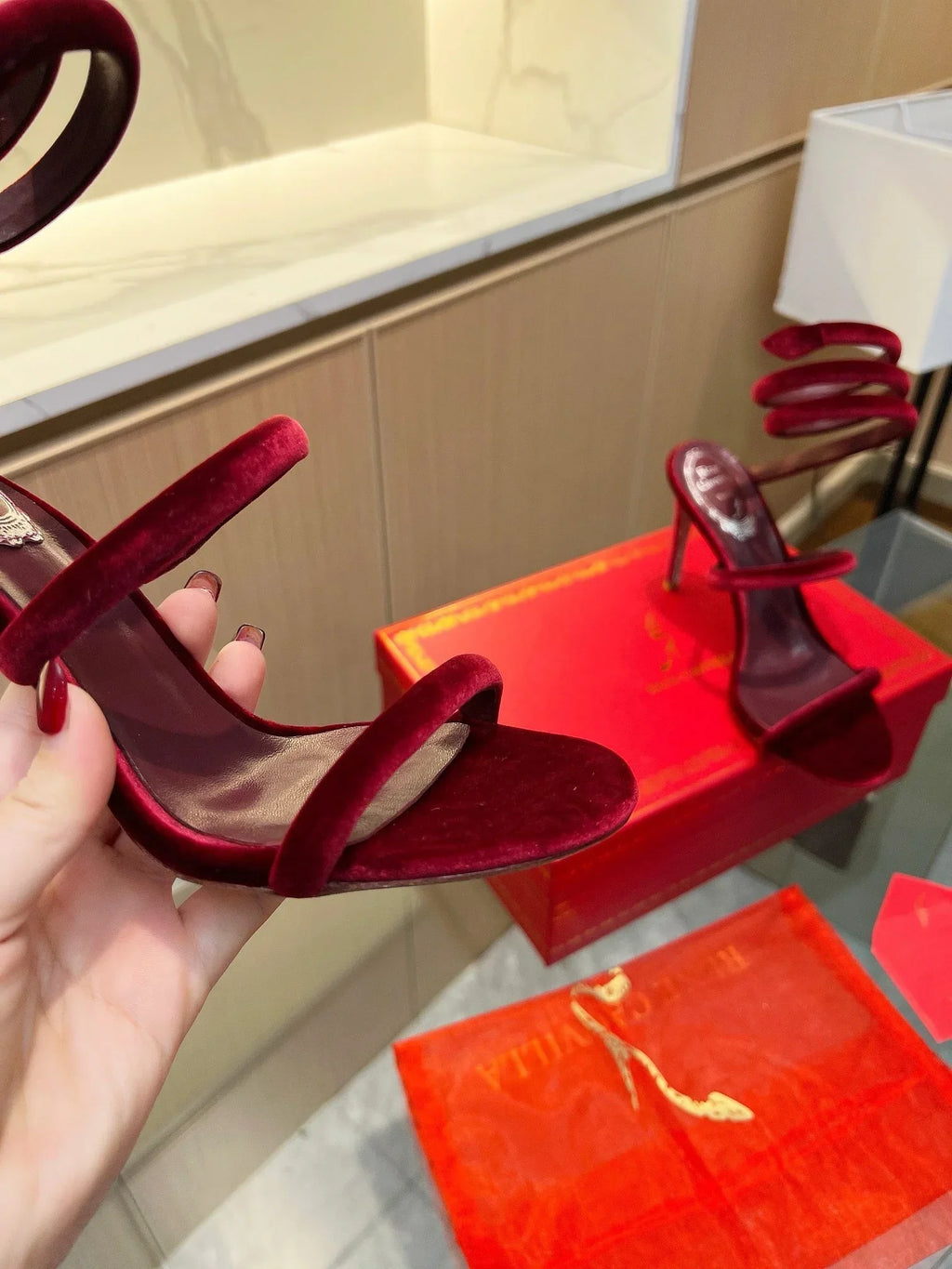 Velvet Snake Crystal Sandals