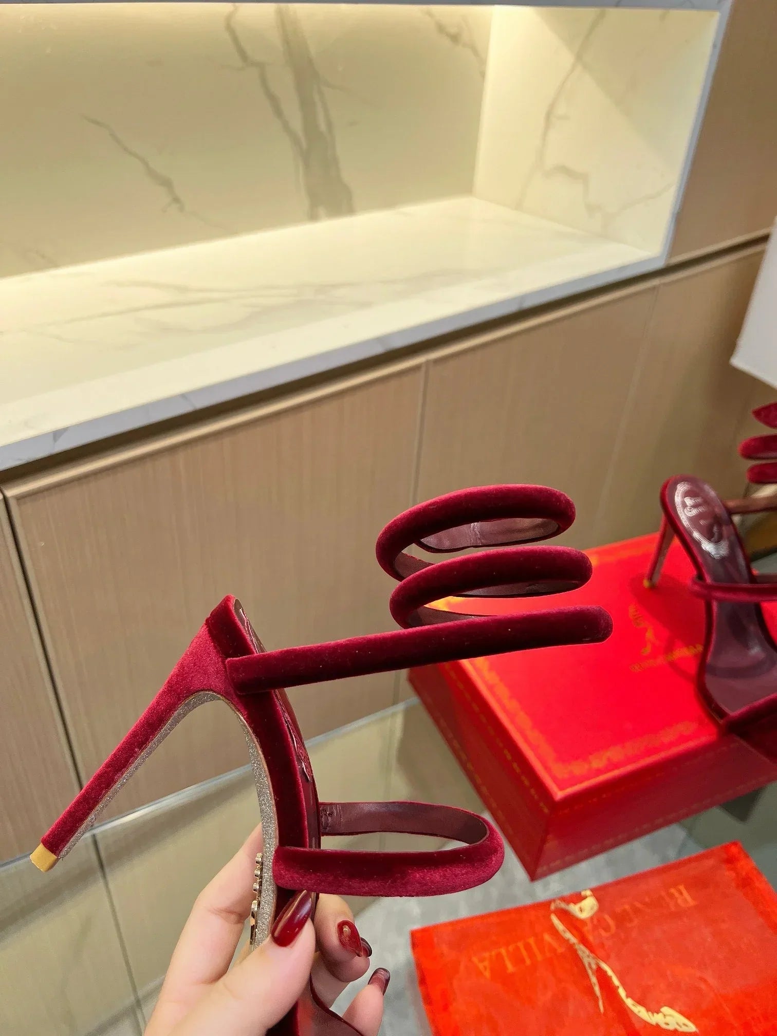 Velvet Snake Crystal Sandals
