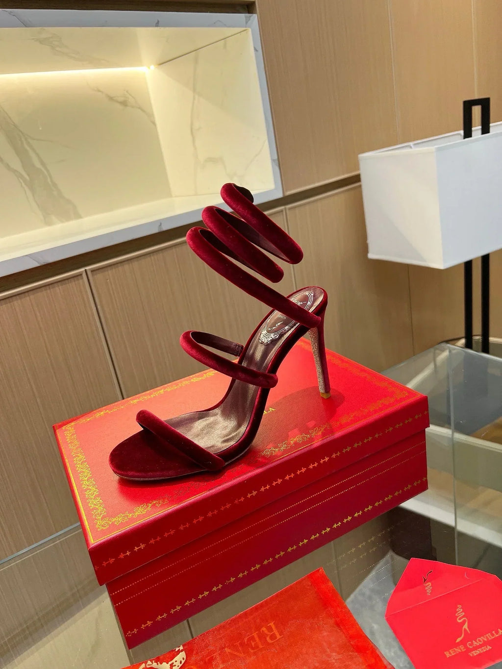 Velvet Snake Crystal Sandals