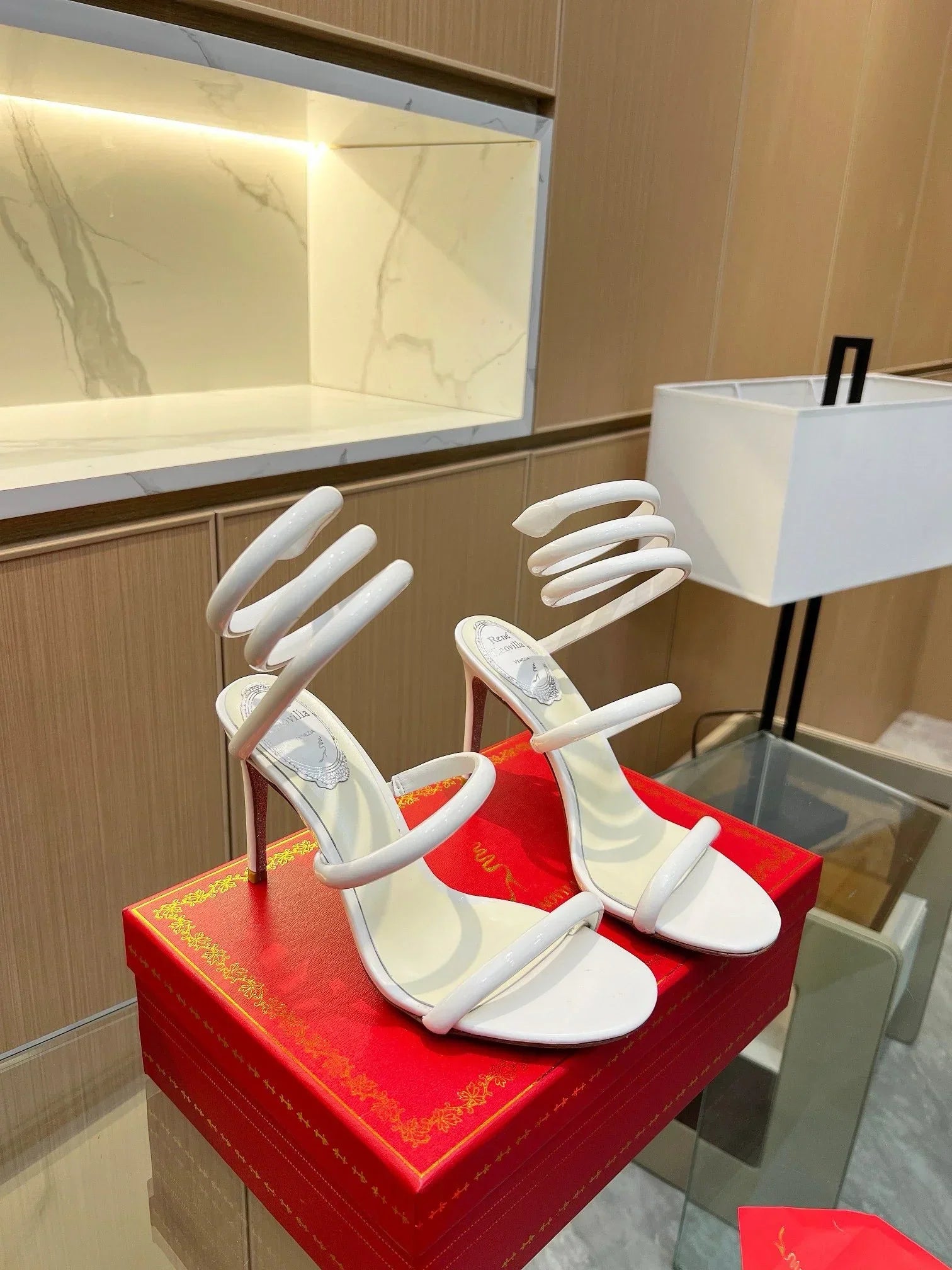 Velvet Snake Crystal Sandals