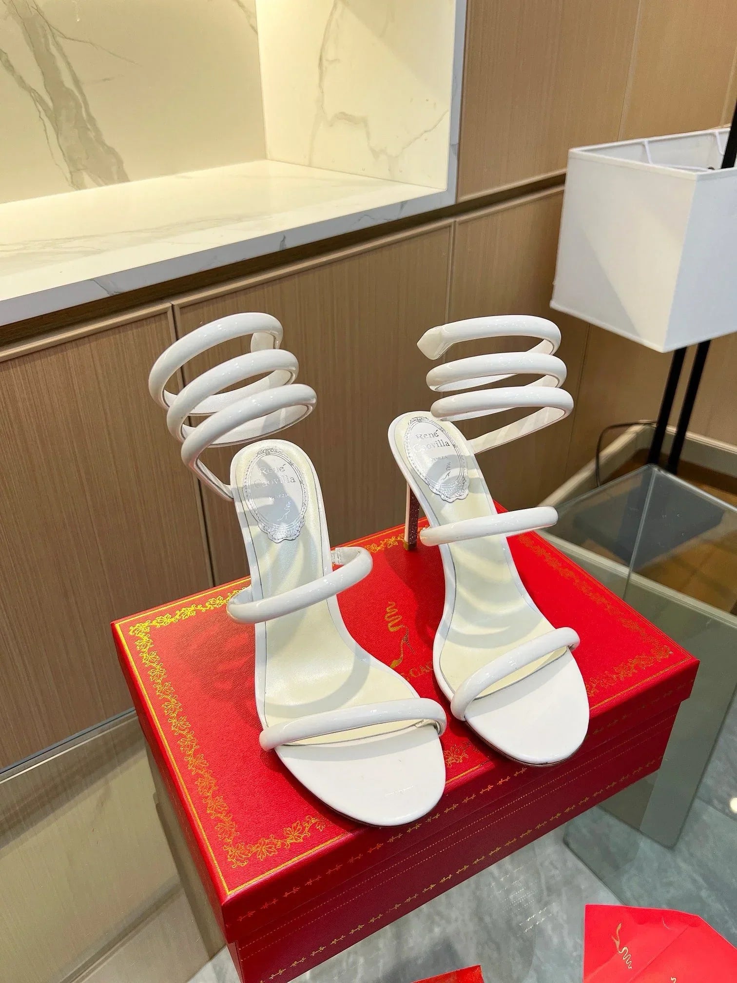 Velvet Snake Crystal Sandals