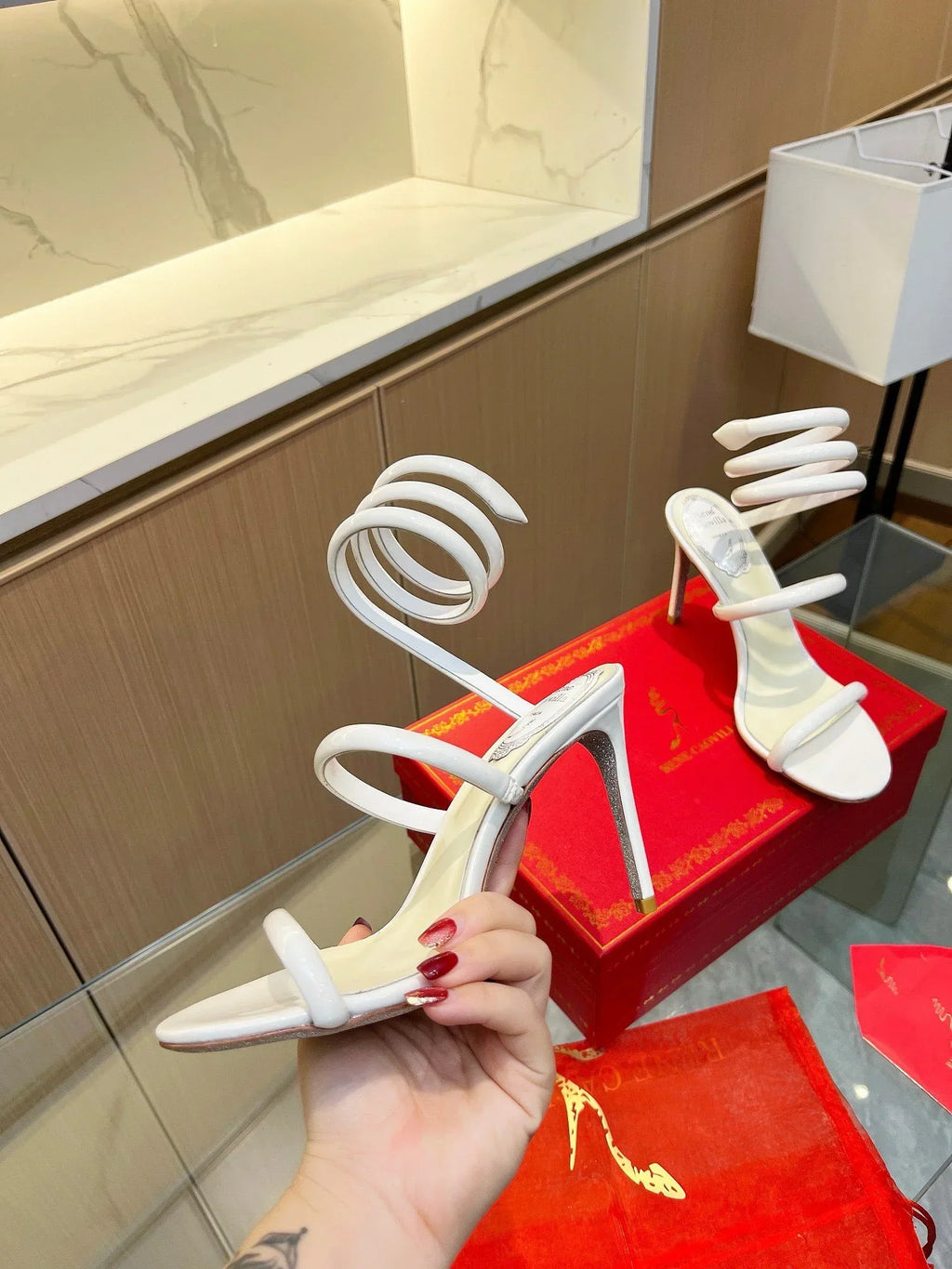 Velvet Snake Crystal Sandals