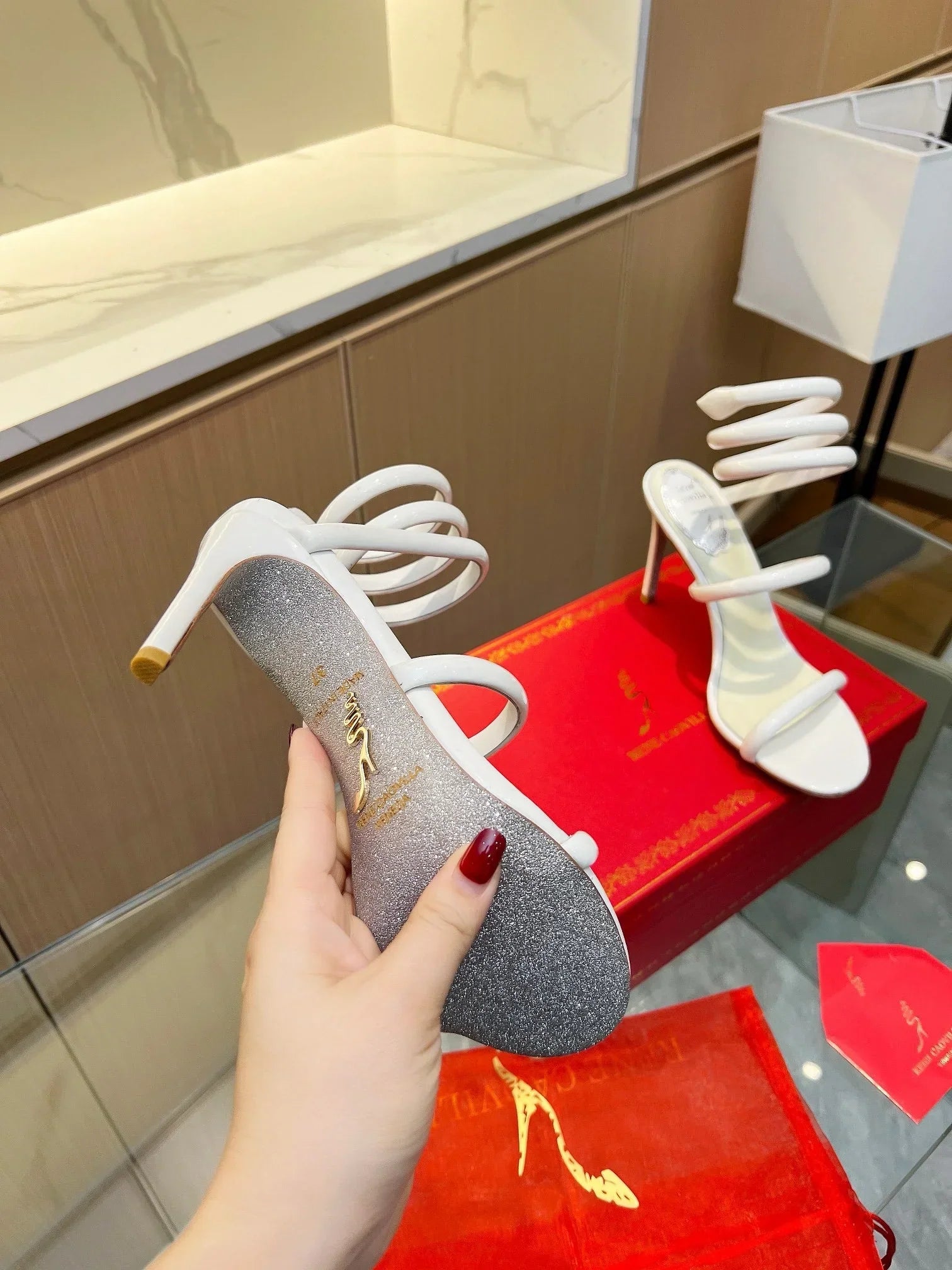 Velvet Snake Crystal Sandals