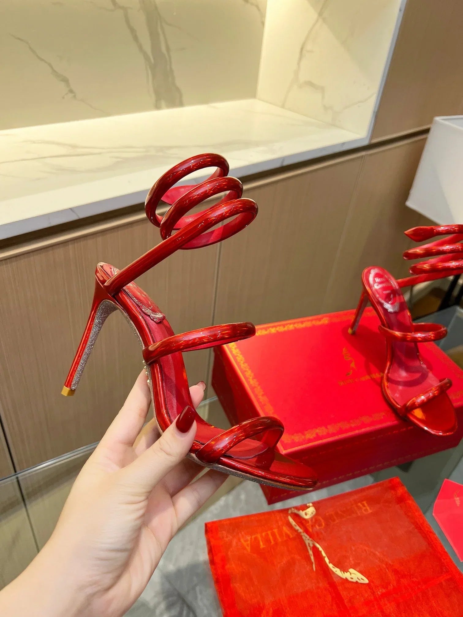 Velvet Snake Crystal Sandals