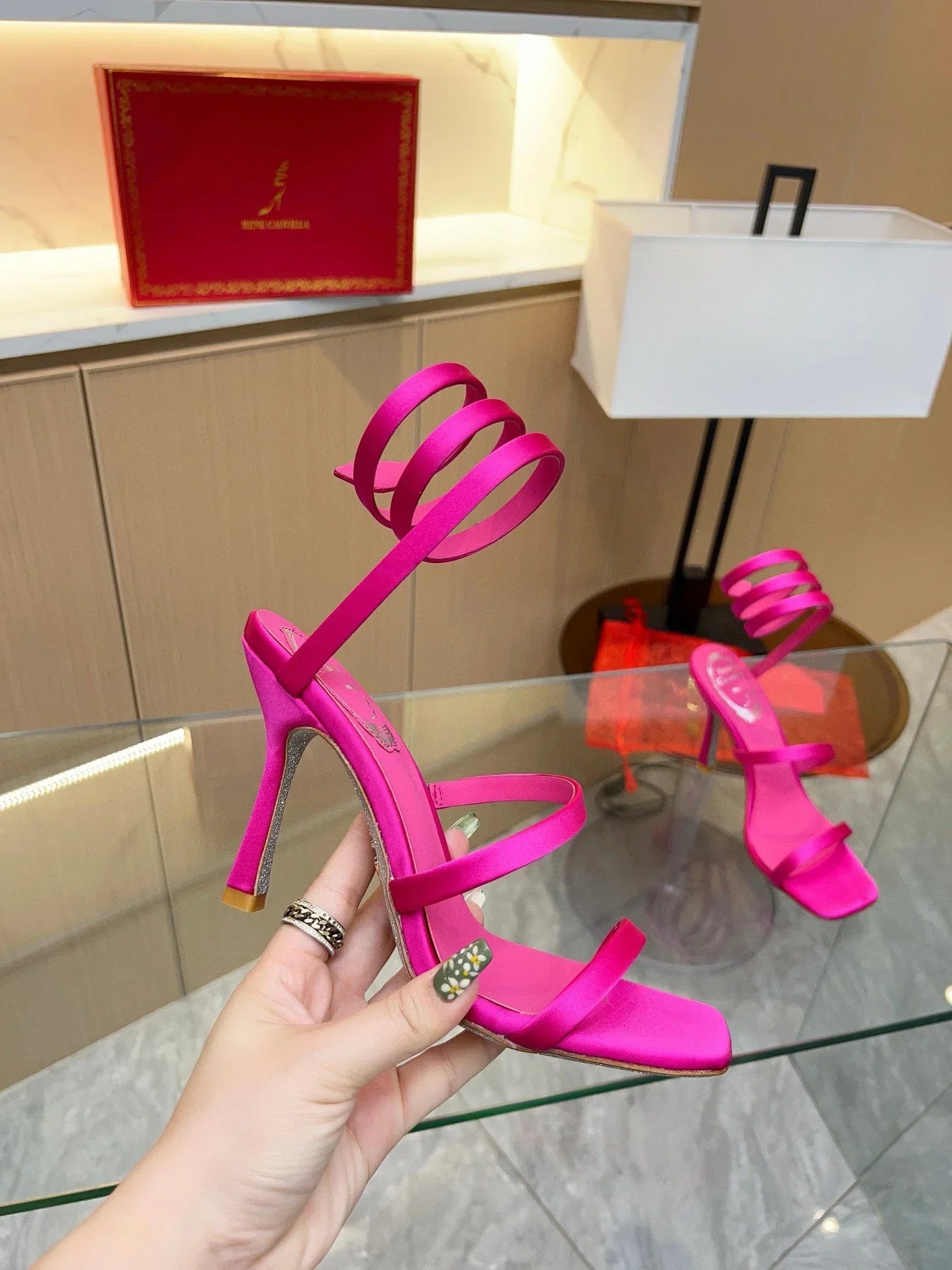 Silk Snake Crystal Sandals