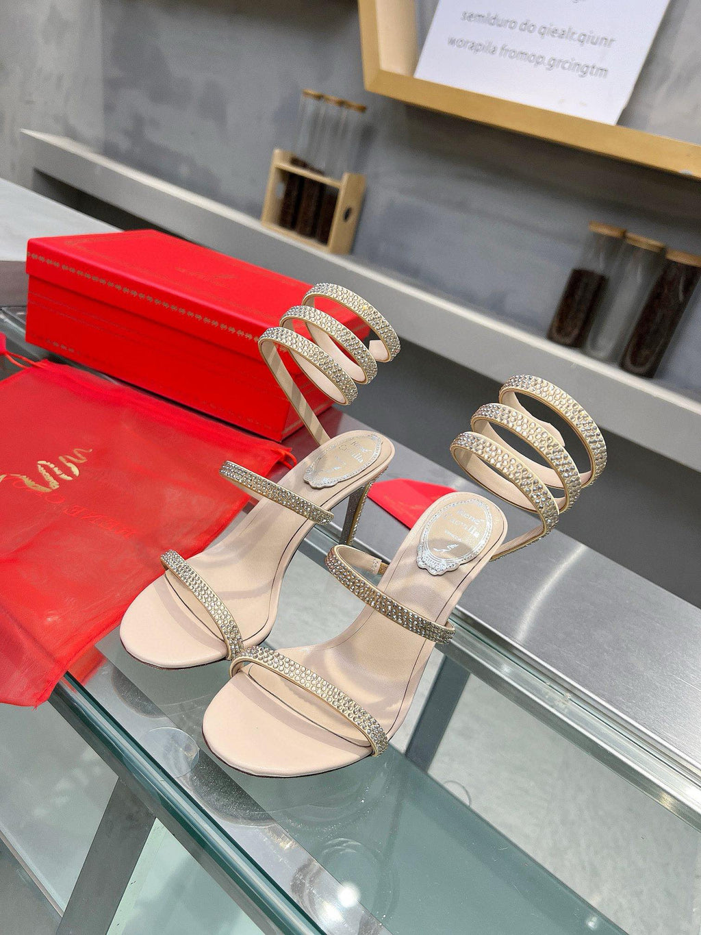 Silk Snake Crystal Sandals