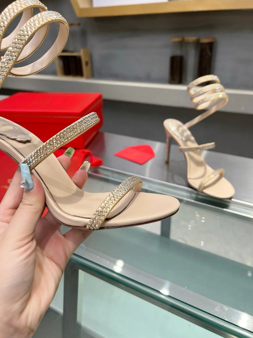 Silk Snake Crystal Sandals