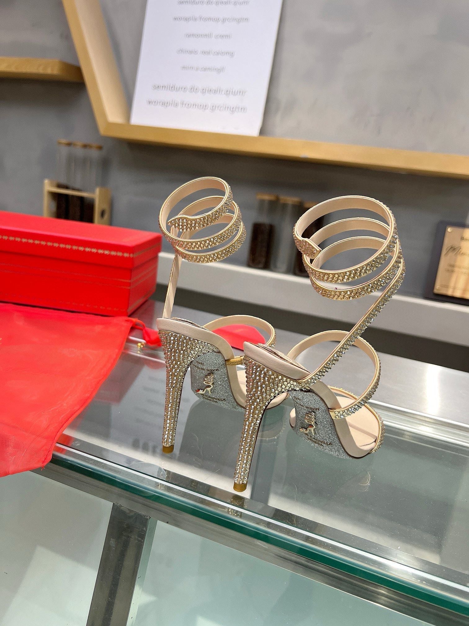 Silk Snake Crystal Sandals