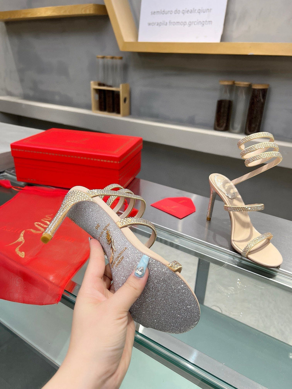 Silk Snake Crystal Sandals