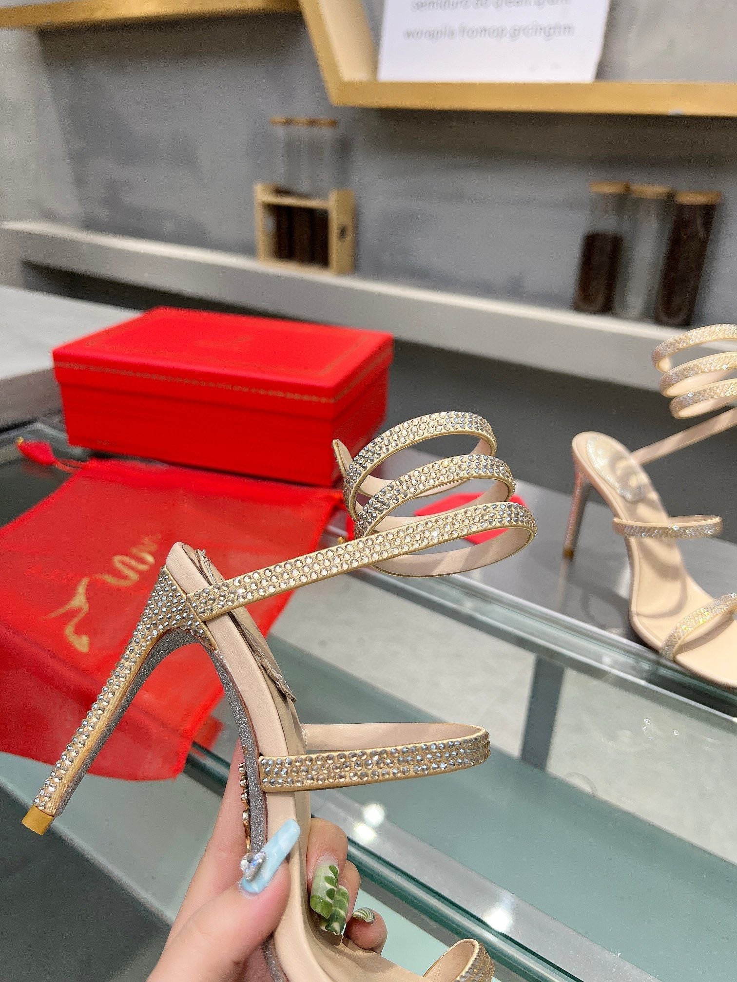 Silk Snake Crystal Sandals