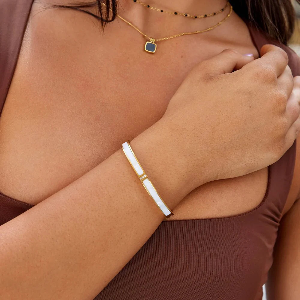 White Pearl Sahara Bracelet (in gold & silver & rose gold)